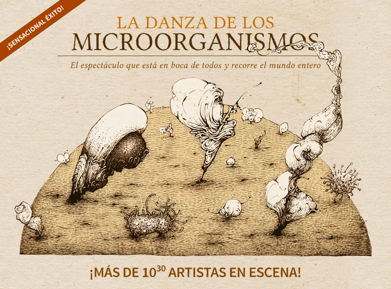 Ilustración para el espectáculo La danza de los microorganismos