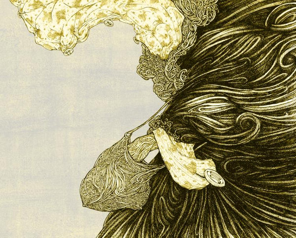 Ilustración en bitono a pluma, tinta china y lápiz de grafito sobre papel para
un cuento en la revista Lamujerdemivida