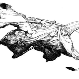 A Black and White Horse Drawing