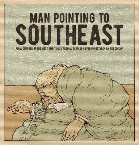 Man Pointing To Southeast movie poster illustration